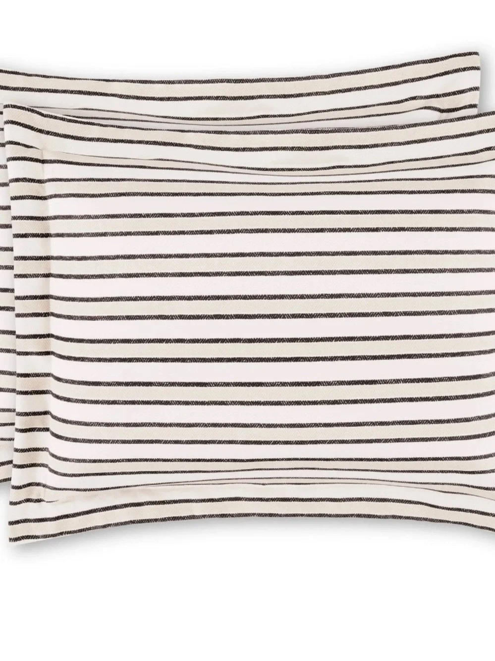 Neutral Striped Cotton Duvet Cover Set in Cream and Black